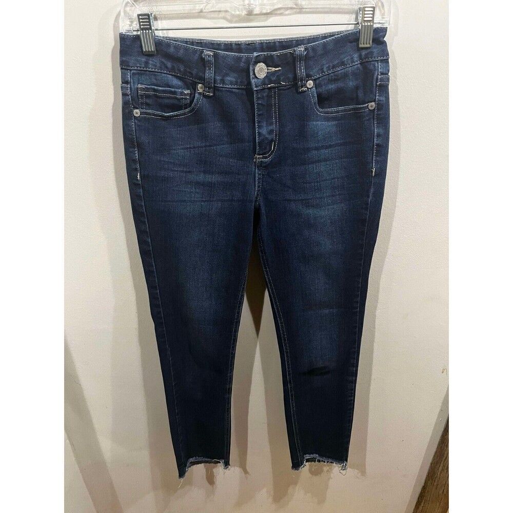 Harper Jeans Women's Size 28 Blue Mid Rise Skinny Denim Distressed Frayed
